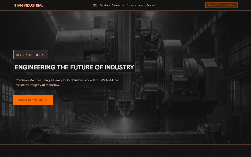 Industrial website demo preview
