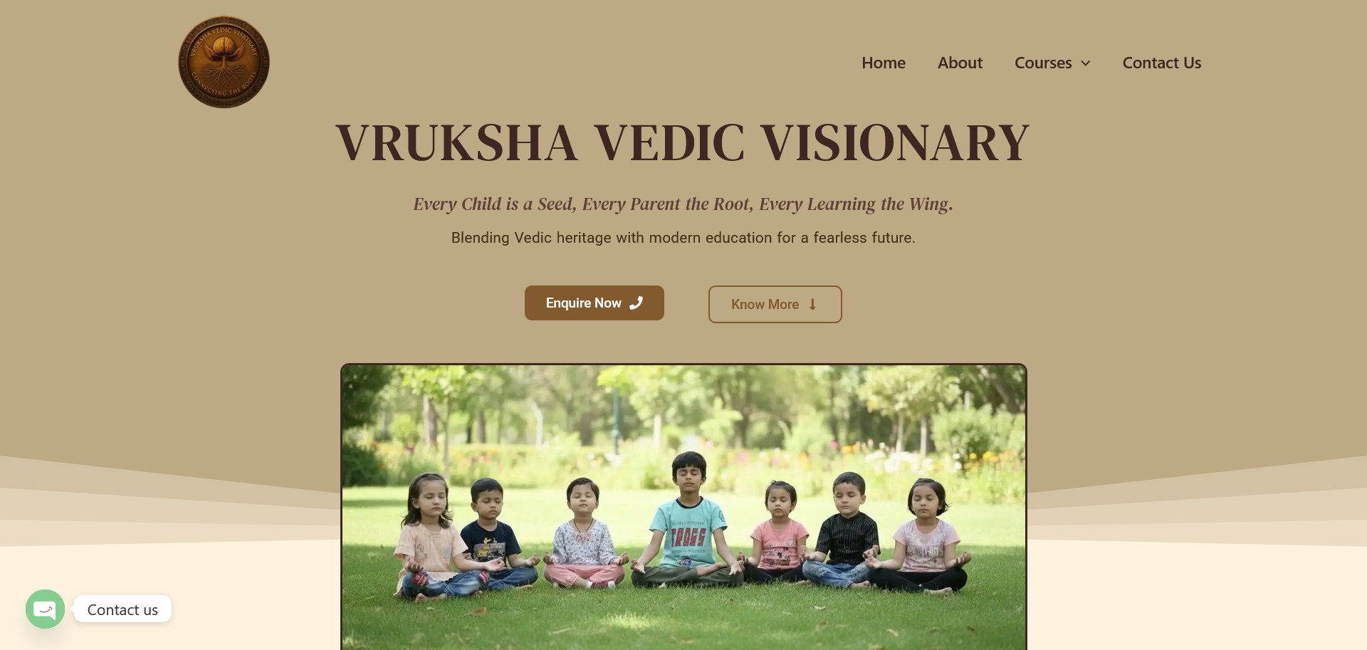 Vruksha Vedic Visionary — Education website built by Ragul Karthik